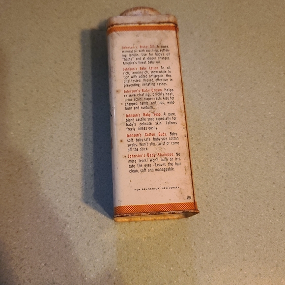 VINTAGE Johnson’s Baby Powder 12 1/2 oz Litho J&J Advertising Tin - Picture 5 of 8